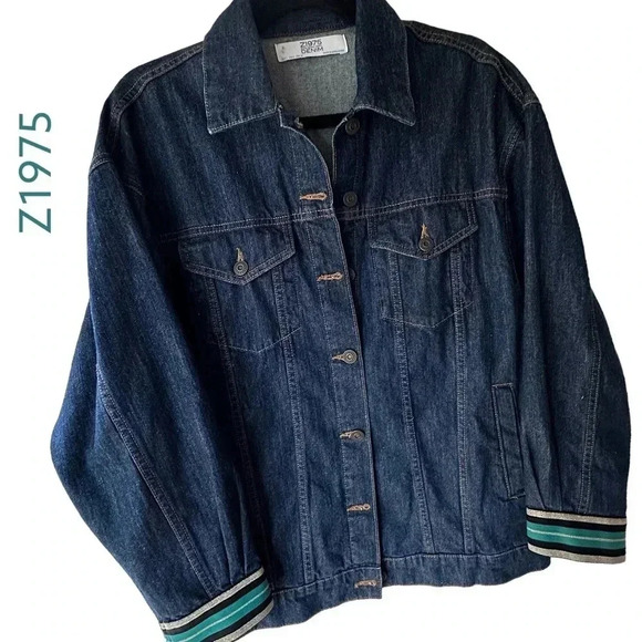 ZARA | NWOT | DENIM BUTTON FRONT JACKET OVERSIZED | Z1975 | SIZE: SMALL - Picture 1 of 11